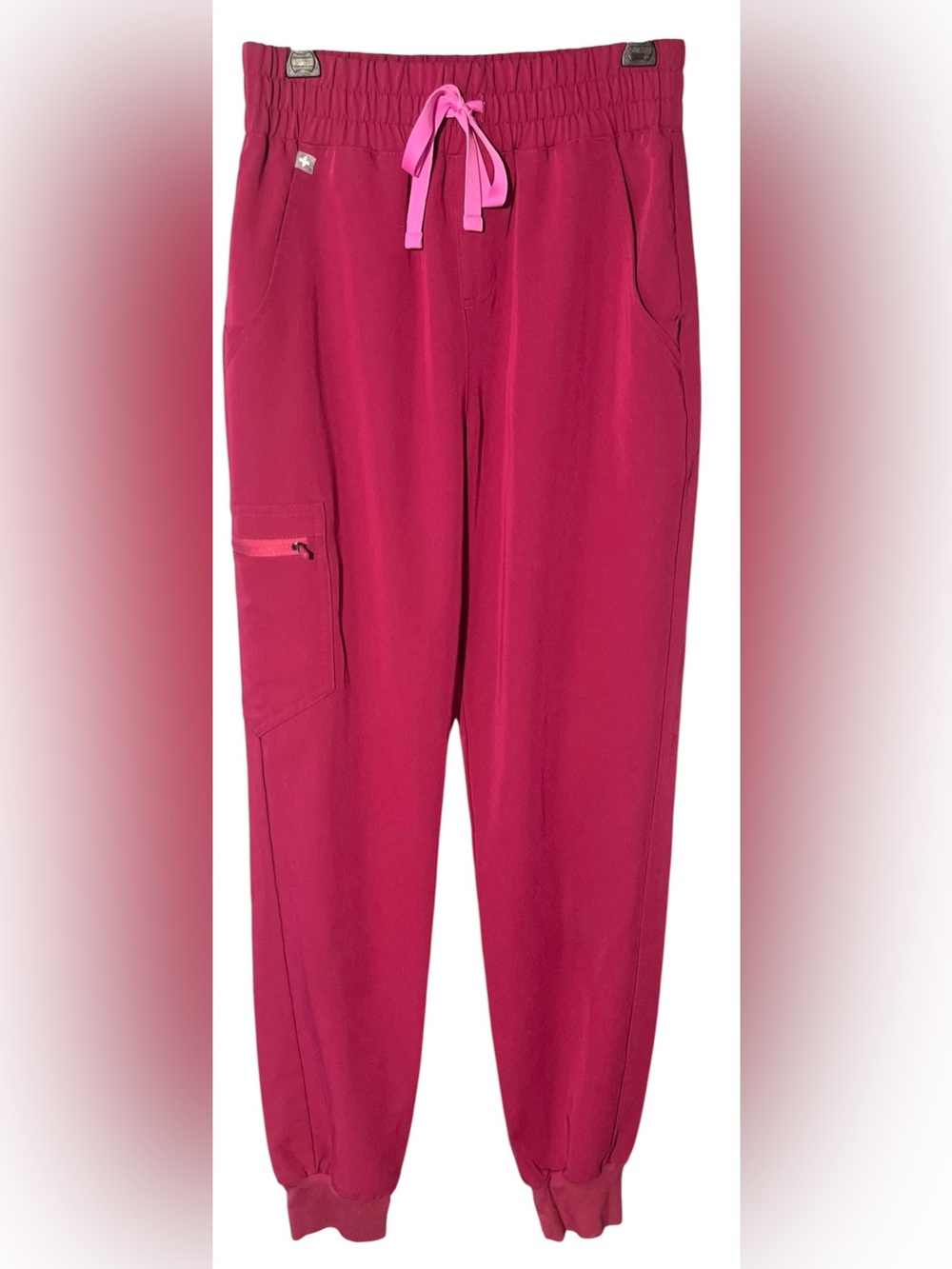 🩷FIGS Zamora High-Waisted Jogger Scrub Pants. Color-Dark Magenta. Size-XS. EUC